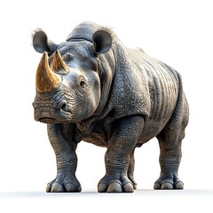 Fototapeta premium Majestic Rhinoceros Standing Tall In High Resolution Photo Detailed Skin Texture