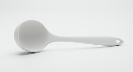 White ladle on white background