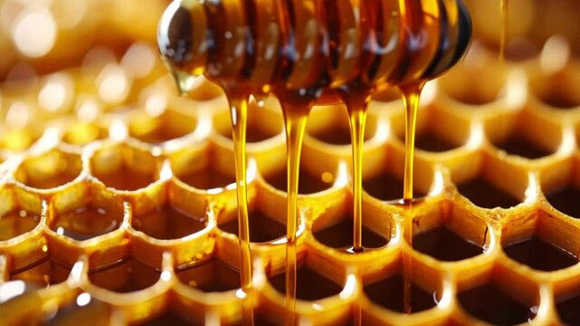 Golden Honeycomb: Dripping Sweetness