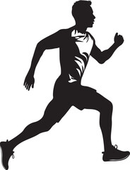 Running Man Silhouette Vector Art Illustration on a White Background