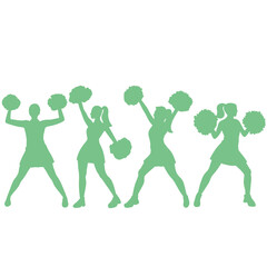Cheerleaders silhouette