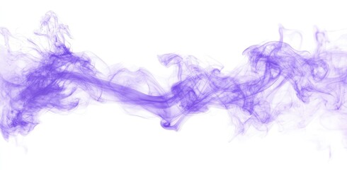 Lavender smoke swirls against white background