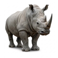Obraz premium White rhinoceros, isolated on a white