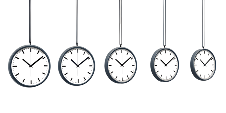 Minimalist Hanging Clocks Showing Different Time Zones