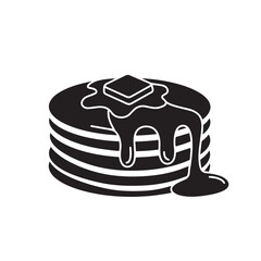 A Stack of Buttery Pancakes Drizzled with Sweet Syrup