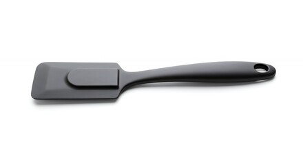 Black silicone spatula isolated