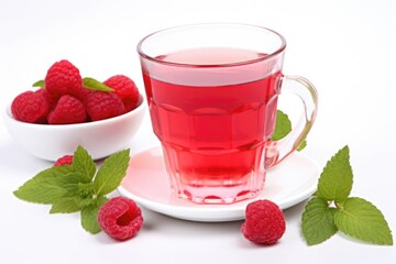 Fresh berry drink with blueberries, blackberries and raspberries, selective focus