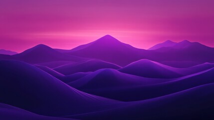 Naklejka premium Purple Mountains Sunset Landscape