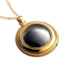 Memorial Locket with Photo and Ashes Space Isolated on Transparent Background