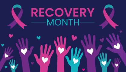 National Recovery Month Vector – Mental Health & Addiction Awareness