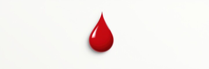 Obraz premium A vibrant drop of red liquid on a clean white background, symbolizing vitality, passion, or health.