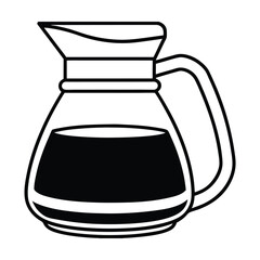 jug and glass line art vector art silhouette