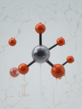 4-aminobenzoic acid molecule, structural chemical formula, ball-and-stick model, isolated image vitamin b10