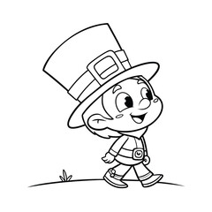 a black line art drawing cute lepre vector art silhouette