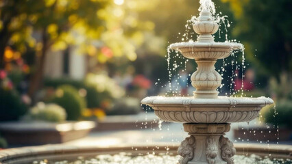 White marble fountain