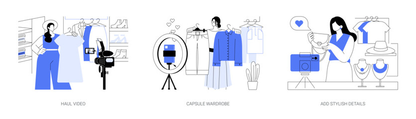Fashion vlog isolated cartoon vector illustrations se