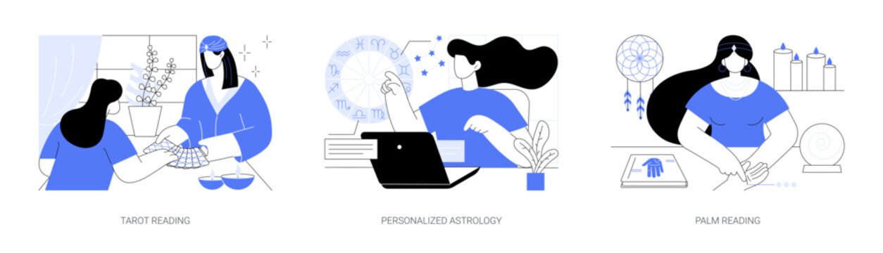 Fortune telling isolated cartoon vector illustrations se