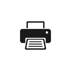 clean black and white printer icon