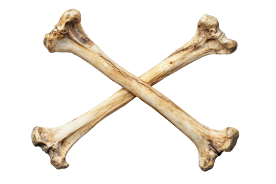 Fresh Crossed Bones isolated on a transparent background