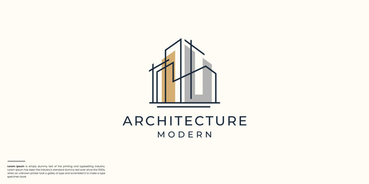 minimalist logo architecture with line sketch design for building inspiration.