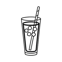a black line art tall glass vector art silhouette 