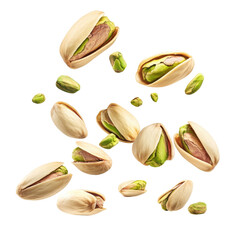 Pistachios Nut Falling  isolated on a transparent background