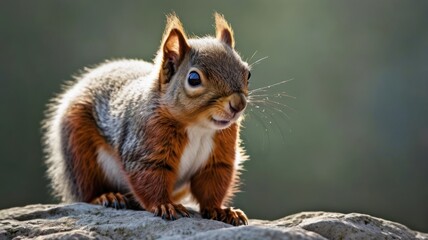 Obraz premium Close-up of a squirrel on a rock