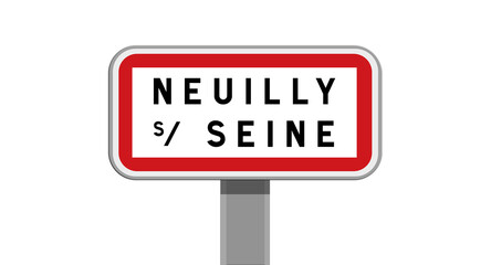 Panneau ville de Neuilly-sur-Seine, Hauts-de-Seine, &Icirc;le-de-France