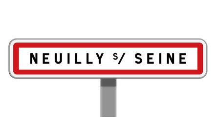 Panneau ville de Neuilly-sur-Seine, Hauts-de-Seine, Île-de-France