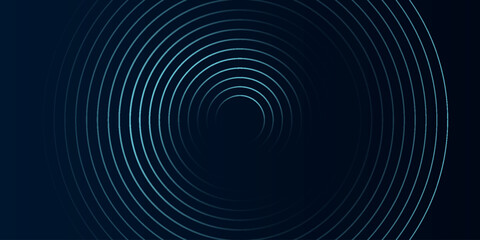 Blue abstract background with glowing circles. Swirl circular lines pattern. Geometric spiral. Twirl element. Modern graphic design. Futuristic technology concept. Vector Eps10