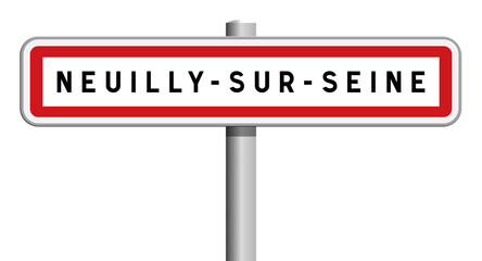 Panneau ville de Neuilly-sur-Seine, Hauts-de-Seine, Île-de-France