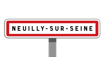 Panneau ville de Neuilly-sur-Seine, Hauts-de-Seine, Île-de-France