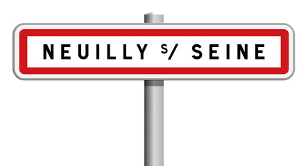 Panneau ville de Neuilly-sur-Seine, Hauts-de-Seine, Île-de-France