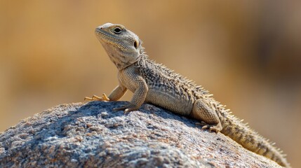 Obraz premium Desert Lizard on a Rock - Wildlife Photography