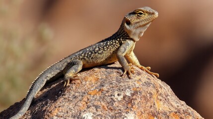 Naklejka premium Desert Lizard on a Rock
