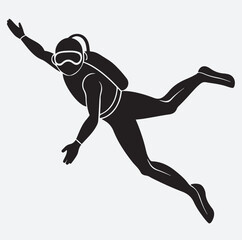 Fototapeta premium scuba driver silhouette vector art illustration