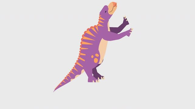 Dancing Maiasaura Animation &ndash; Cartoon Dinosaur Dance with Fun Moves &ndash; Video with Alpha Channel