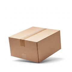 Kraft paper box isolated on a white background