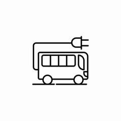 electric bus plug icon sign vector