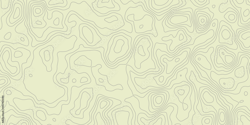 Aufkleber a light yellow topographic map pattern with contour  wave lines creating a seamless and textured map wallpaper background design.
