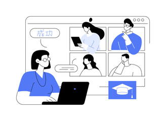 Language lessons isolated cartoon vector illustrations.