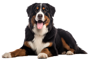 Bernese mountain dog isolated on transparent background