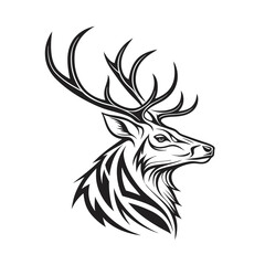 deer head icon vector art silhouette