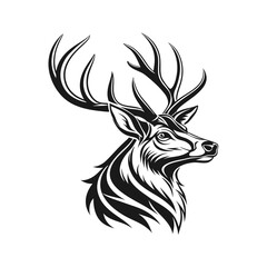 deer head icon vector art silhouette