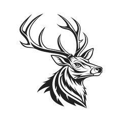 deer head icon vector art silhouette