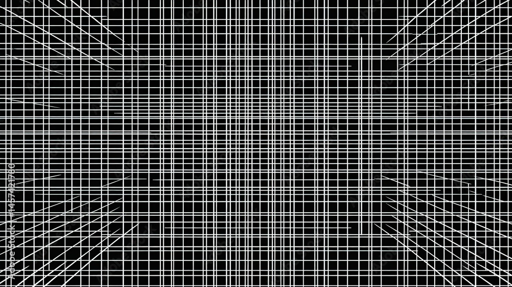 Poster abstract black and white grid pattern with intersecting lines