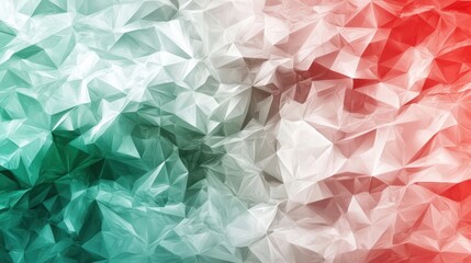 Fototapeta premium This artwork features a bold and colorful interpretation of the Italian flag, showcasing green, white, and red in a modern geometric style