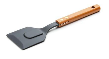 Dark gray spatula with wooden handle