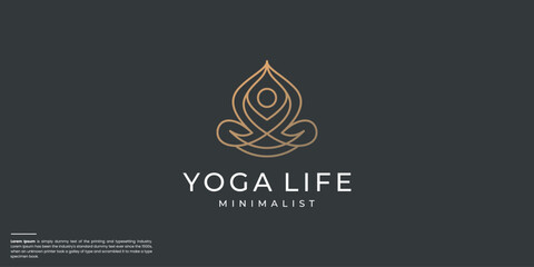 geometry line style yoga life logo inspiration.