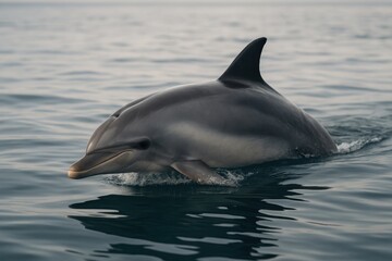 Fototapeta premium Graceful dolphin swimming ocean